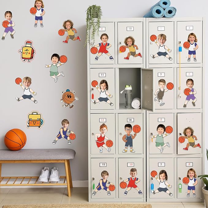 OBUSATT 60 Pcs Basketball Player Theme Cutouts Basketball Bulletin Board