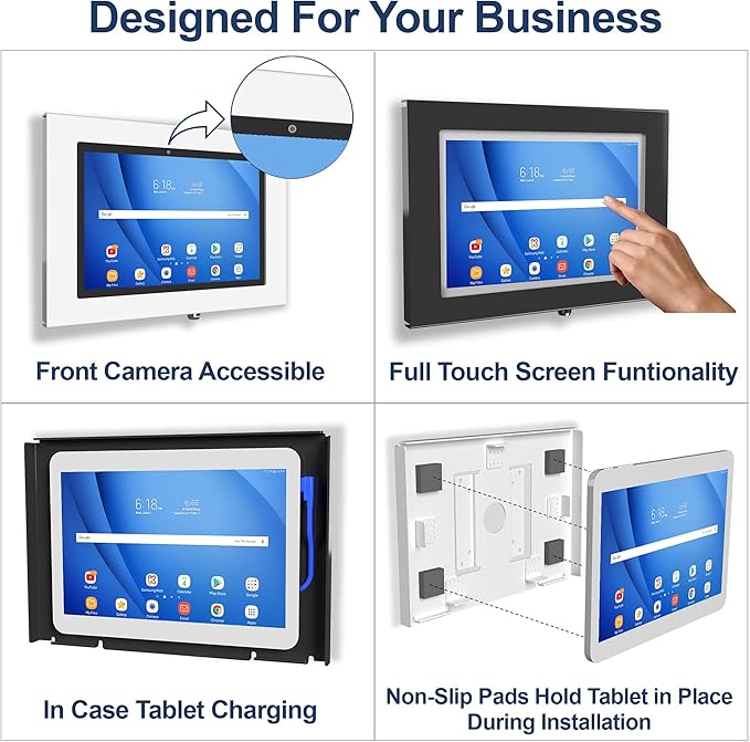 TABcare Locking Anti-Theft Metal Case for Samsung Galaxy TAB E 9.6 Tablet for Kiosk, POS, Store, Show Display, Time Clock (TAB E 9.6, Black)