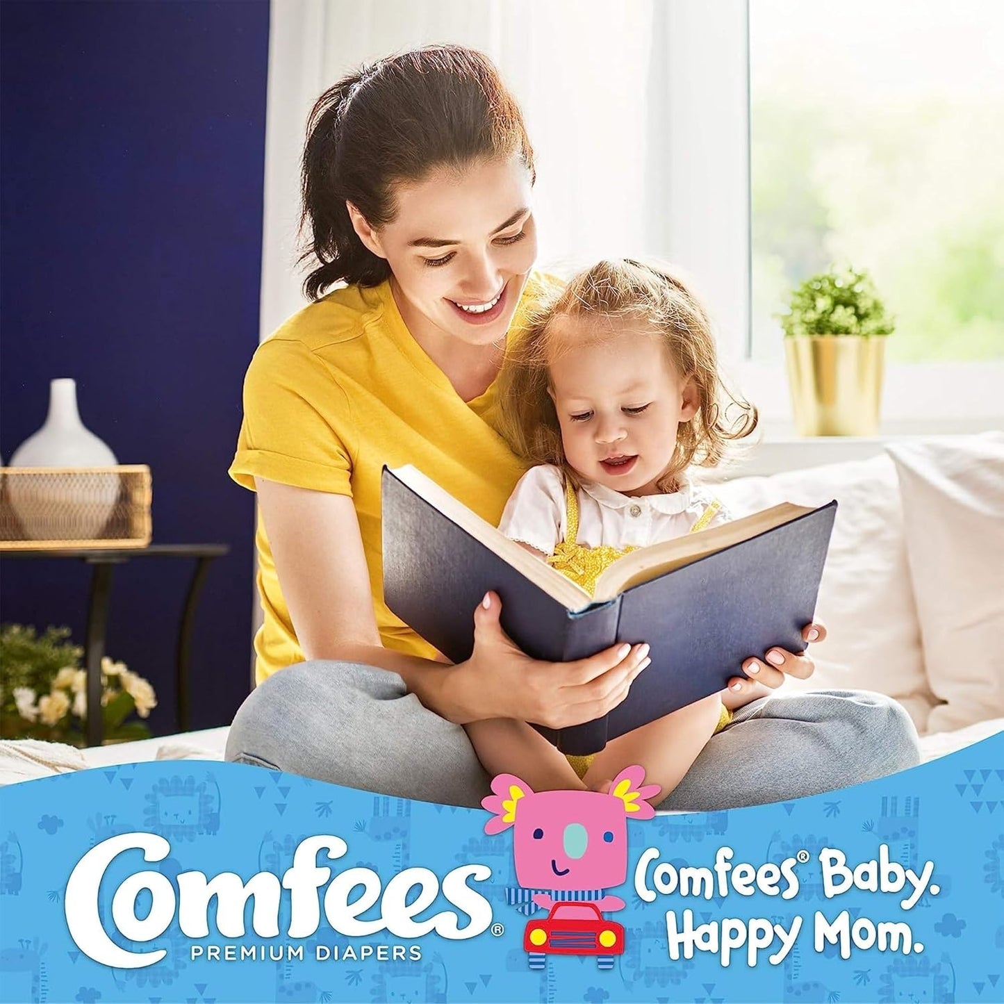 Comfees Premium Baby Diapers with Total Fit System for Boys & Girls, Size 4, 124Count, White (CMF-4)