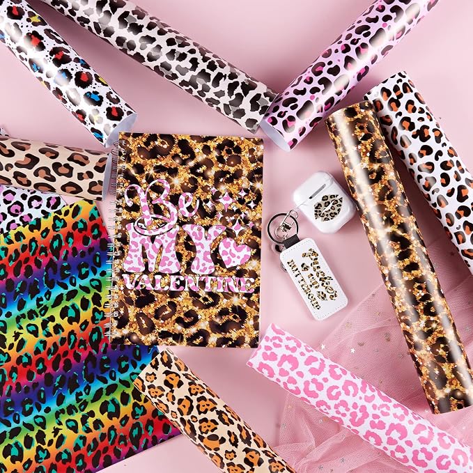 Tintnut Rainbow Leopard Permanent Vinyl 12x10in 10 Sheets Adhesive Vinyl |