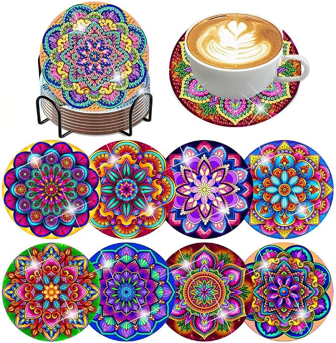 ijbnhd Mandala Diamond Painting Coasters Kit