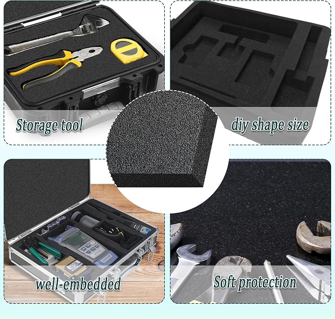 Black Packing Foam Sheets- 8PCS Cuttable Polyurethane Foam Pads Polyurethane