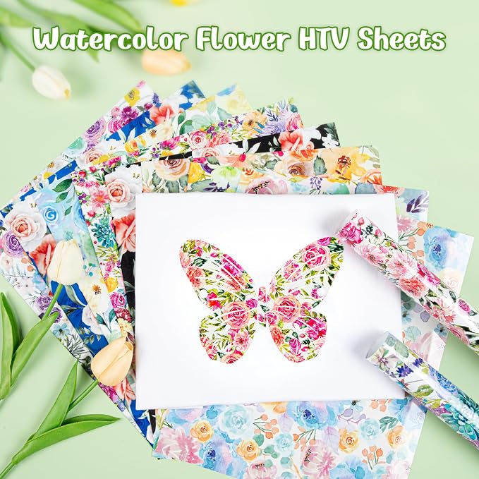 HTVRONT Floral Heat Transfer Vinyl
