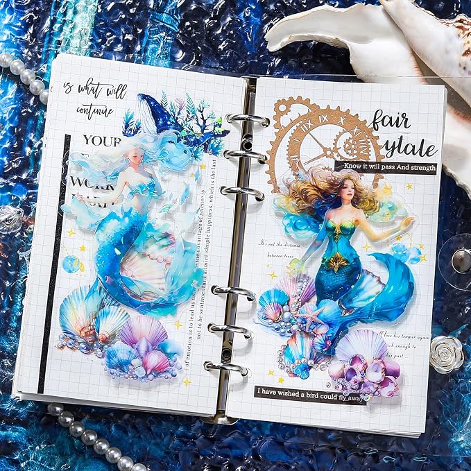 Yoksas Holographic Shiny Fantasy Mermaid Big Stickers