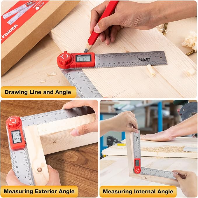 Digital Angle Finder Protractor, Angle Finder Ruler, Stainless steel 7inch 200mm