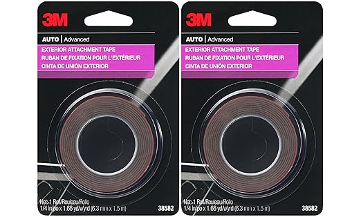 3M Auto Exterior Attachment Tape, 1/4 in x 5 ft, Heavy Duty Double-Sided
