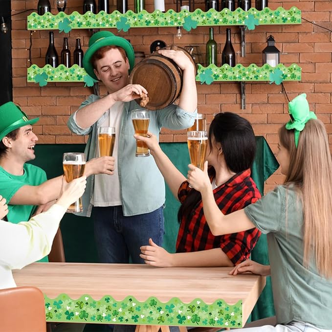 69 Feet St Patricks Day Bulletin Board Decorations Lucky Green Shamrock Clover
