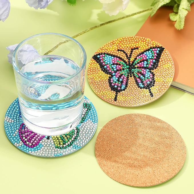 UPINS 8Pcs Diamond Art Painting Coasters