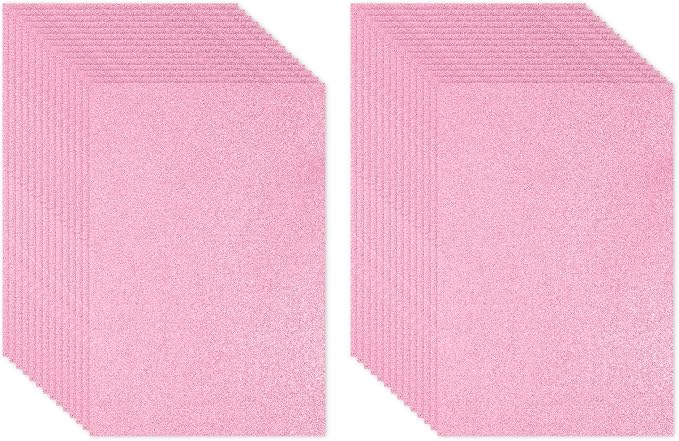PATIKIL 30Sheets Pink EVA Glitter Foam Sheet 11.8 x 7.9 Inch 2mm Thick