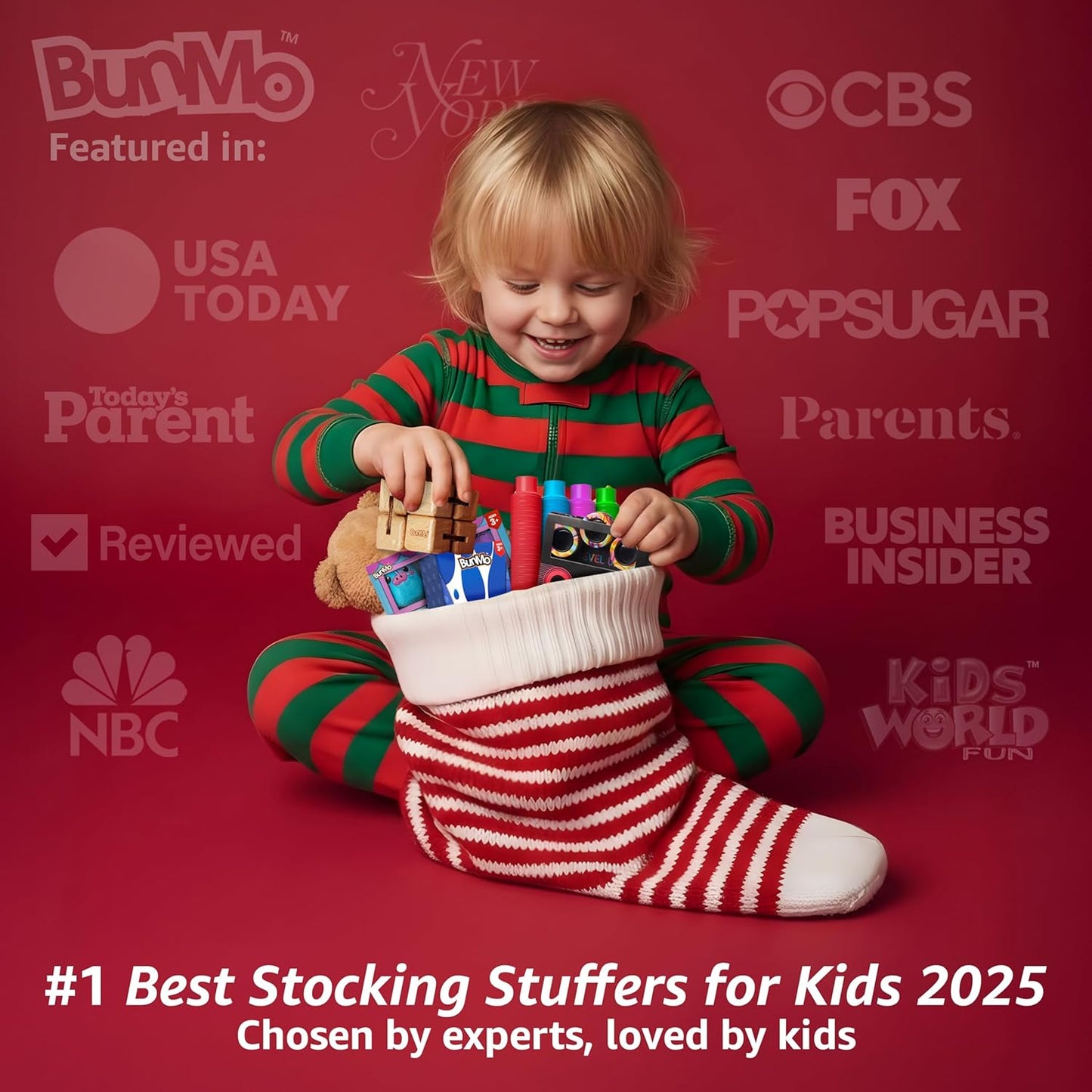 BUNMO Stocking Stuffers for Kids - Toddler Suction Bath Toys - Connect, Build, Create - Toddler Stocking Stuffers - Fine Motor Skills - Stimulating Sensory Fun - Color Changing 10pk