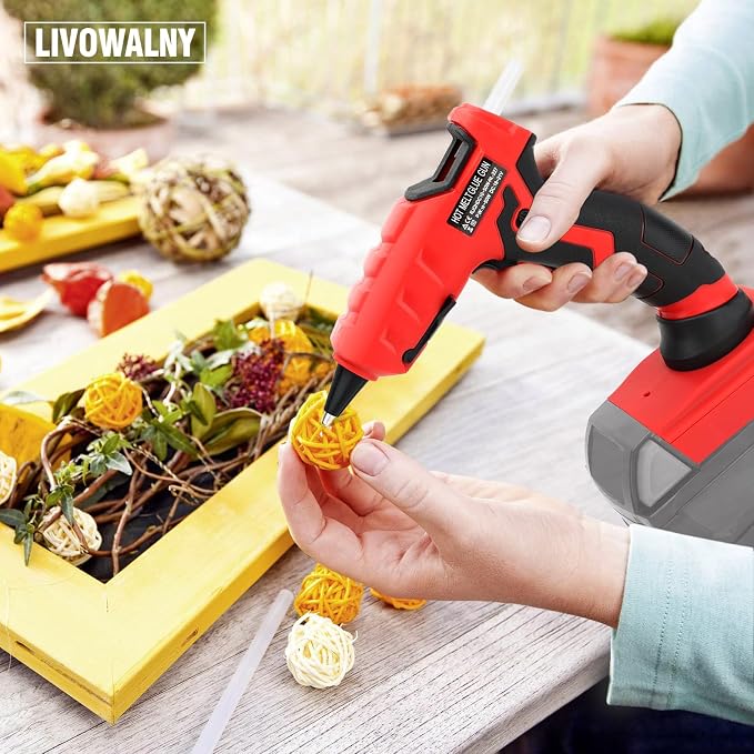 LIVOWALNY Cordless Hot Glue Gun Compatible