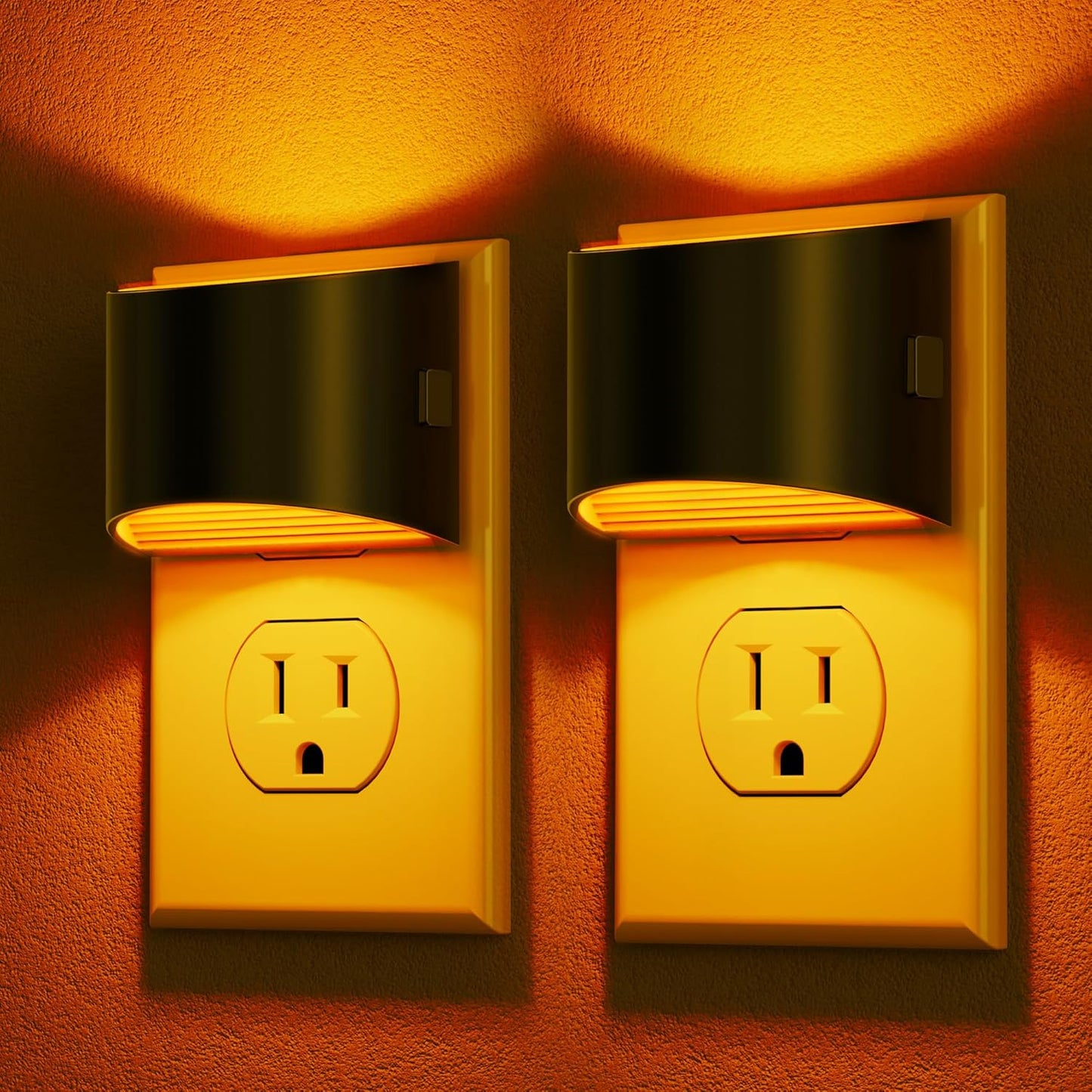 DORESshop LED Night Light[2 Pack], Night Lights Plug into Wall, 3 Level Brightness Adjustable Plug in Night Light, Dusk to Dawn Sensor, Nightlights for Adults, Bedroom, Bathroom, Hallway, Amber