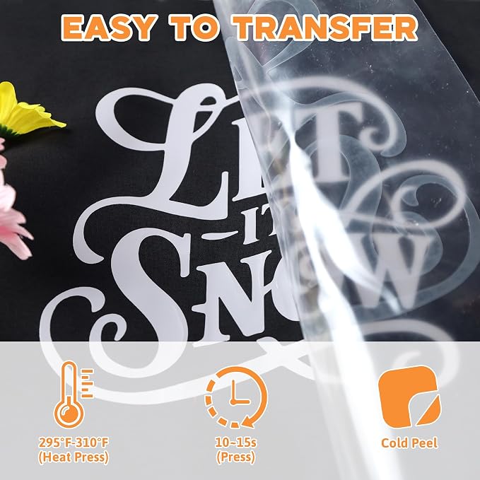 HTVVETUR Iron on Vinyl 12Inch by 60ft Heat Transfer Vinyl
