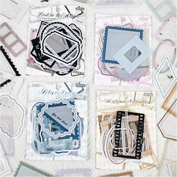 120Pcs PET Decorative Frames Stickers