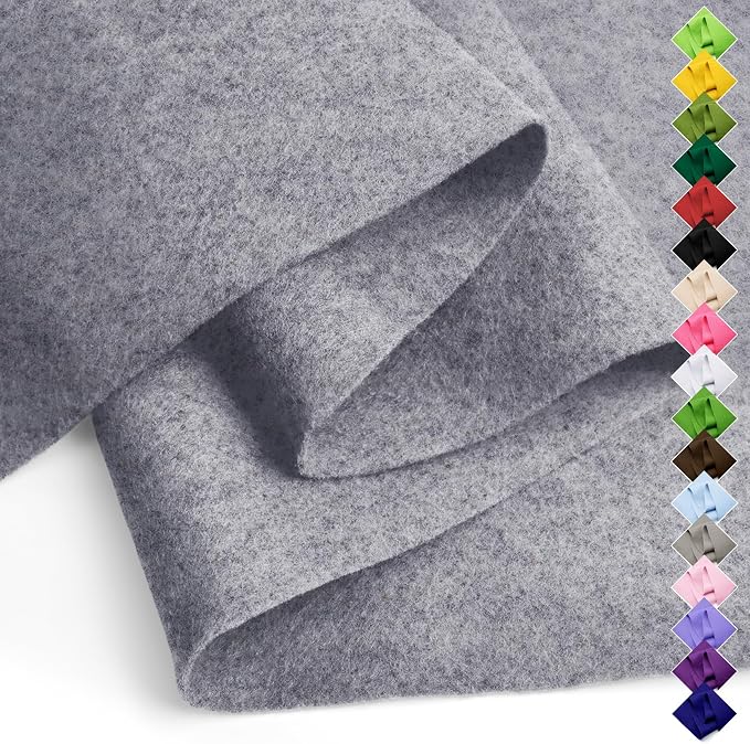 Soft Felt Fabric Sheet 18" x 36", 1.6mm Acrylic Craft Felt, Heather Gray | Soft