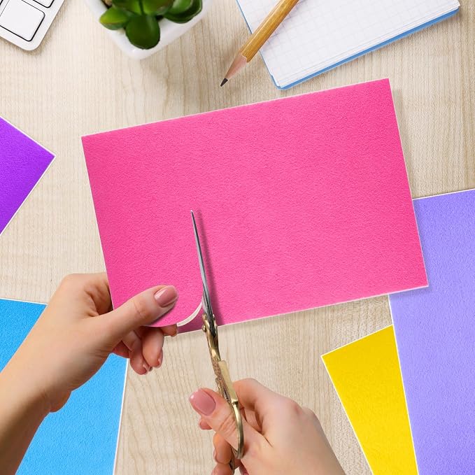10PCS Multicoloured Self Adhesive Felt Fabric Sheets Sticky Felt Sheets