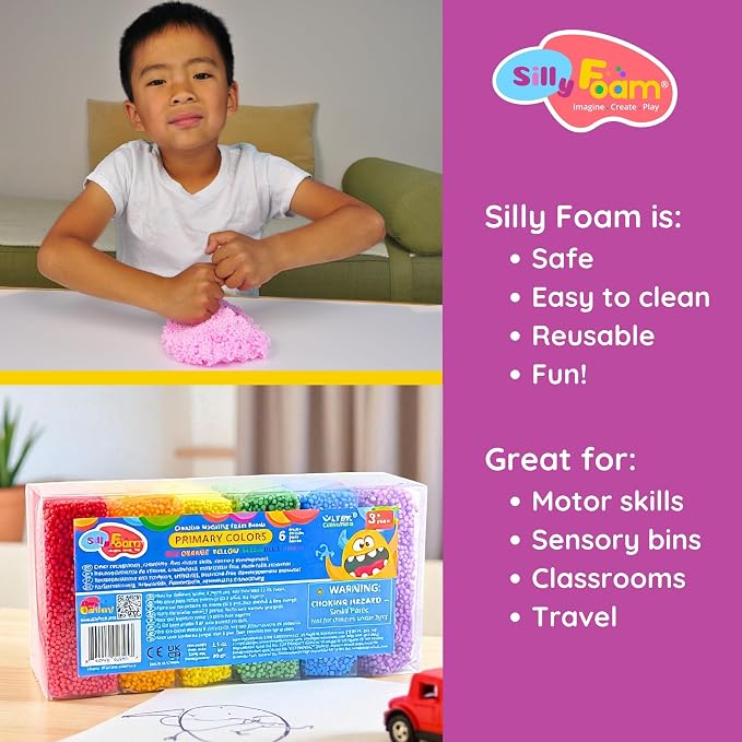 Silly Foam, Creative Modeling Foam Beads, Arts & Crafts, Sensory Play, Travel