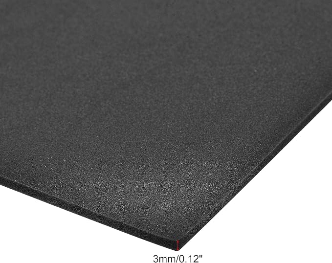 uxcell Black EVA Foam Sheets 10 x 10 Inch 3mm Thickness