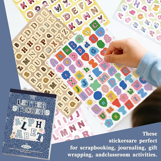 Letter Stickers Book, 40 Sheets