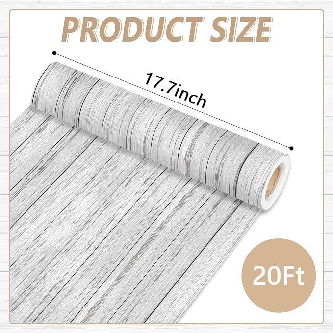 Qyeahkj Wood Grain Bulletin Board Paper Roll Rustic Bulletin Board Background