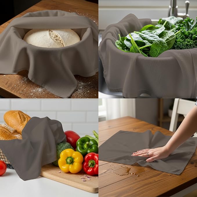 Flour Sack Dish Towels for Kitchen Set of 6 100% Cotton Bread Dough Proofing