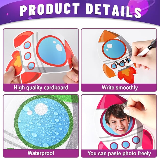 160Pcs Rocket Cutouts Back to School Bulletin Board Decoration Set Outer Space
