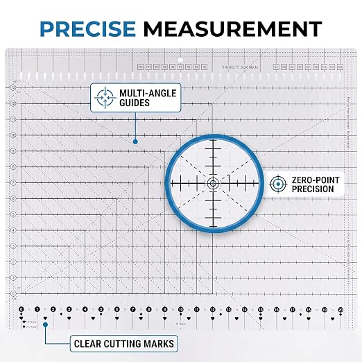 XL 17-3/4” x 22” Slotted Quilting Ruler, Accurate Fabric Strip Cutting