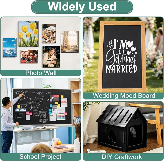 MYFAMIREA 12 Pack Black Foam Board 24" x 36", 3/16" Thick Board Poster