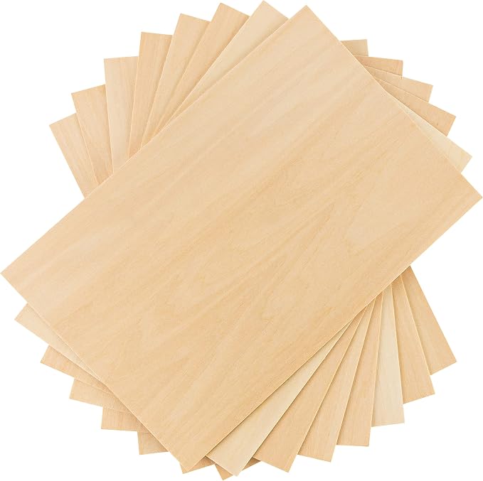 Hammont Basswood Sheets Pack of 8-12"x8" Laser Wood, 1/16 Thin Wood