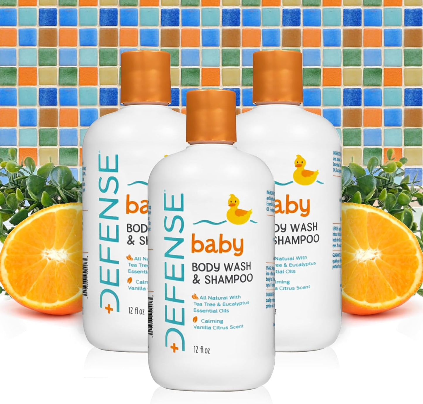 Defense Soap Baby Shampoo and Body Wash with Tea Tree Oil, Coconut Oil, Eucalyptus, Olive Oil & Aloe, 12 Fl Oz (Pack of 2)