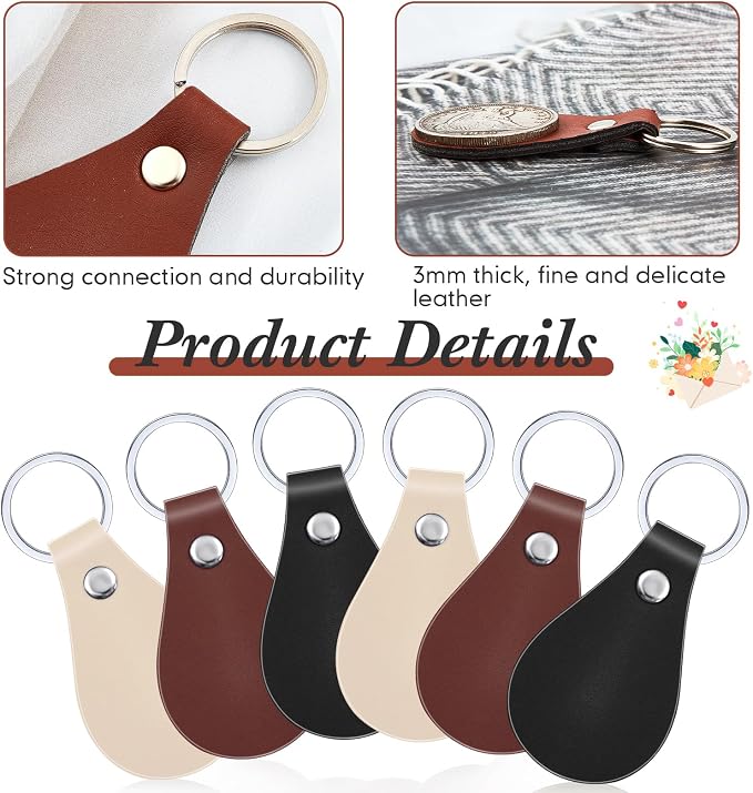 Taiyin 30 Pcs Leather Key Fob Kit