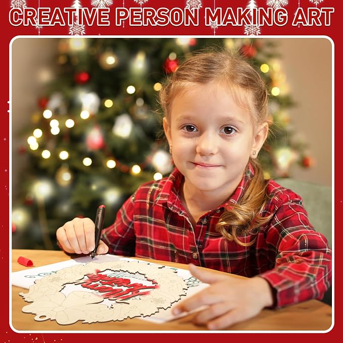 Paintable Christmas Ornaments 3 Sets, Wooden Ornaments to Paint, Unfinished