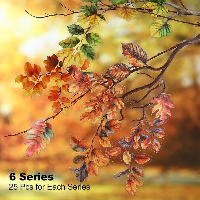 Foliage PET Sticker Set, Journaling, DIY Crafts, and Art Supplies