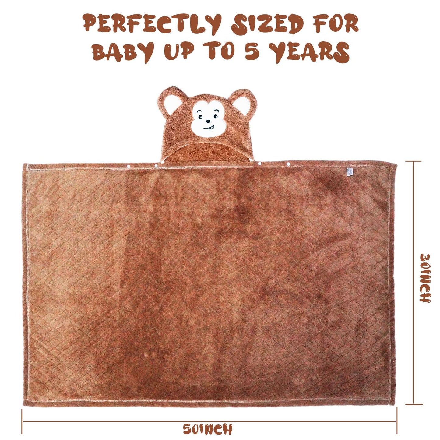 Toddler Bath Towel Hooded Kids Towels Bath Toddler Towels for Boy Girl 0-5 Years, 2-Pack Soft & Absorbent Kids Hooded Bath Towels for Toddlers 1-3, Baby Bath Towels with Hood Large 50'' x 32'' Thick