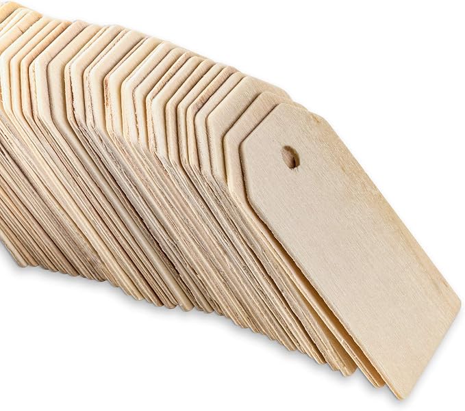Super Z Outlet 50 Pack Unfinished Natural Wood Rectangle Blank Pieces Wooden
