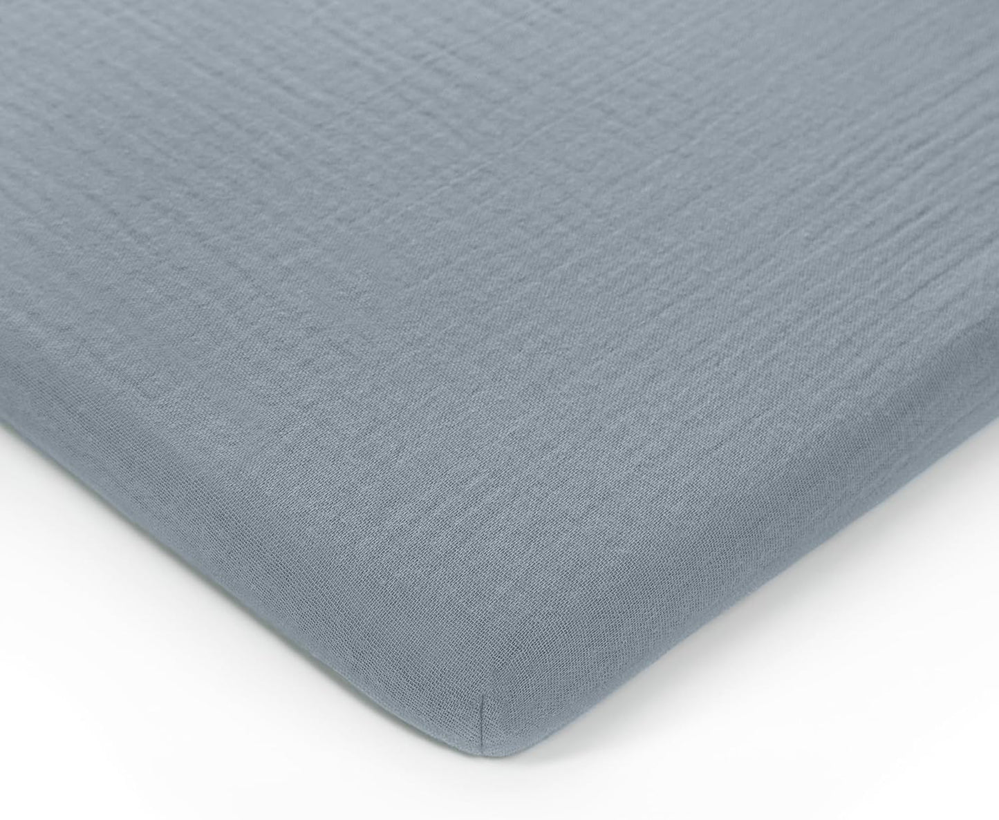 Comfy Cubs Muslin Bassinet Sheet - 100% Soft Cotton Fabric, Breathable & Gentle for Baby’s Sensitive Skin - Universal Fit with Secure Elastic Edging, Gift-Ready Packaging - Pacific Blue