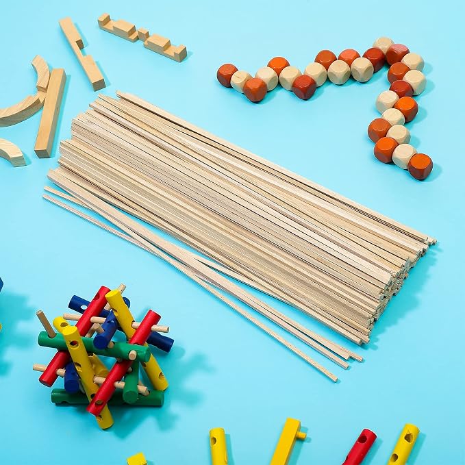 Yalikop 240 Pcs Balsa Wood Sticks 1/8" x 12" Square Wooden Dowels Rods Balsa