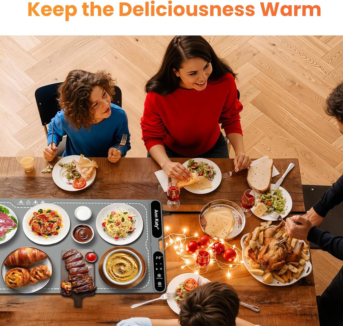 Food Warming Mat for Food XXXL 39"x15" 550W,Portable Electric Warming Tray for Buffets Party Chafing Dishes,Fast Full-Surface Heating Pads with 7 Level Temp 8 Hour Timer&Child Safety Lock