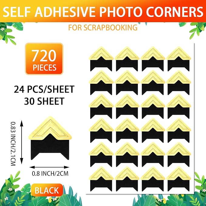 Pajean 720 Pieces Photo Corners Self Adhesive Photo Corners