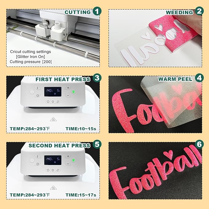 Glitter Puff Heat Transfer Vinyl, 12in X 5ft Iron on | 3D Puff, Wash No Fade
