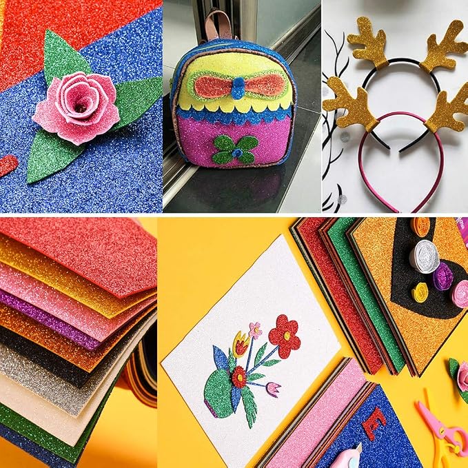 10 Sheets Glitter Cardstock Paper