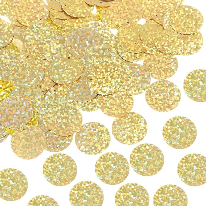 MECCANIXITY 700 Pcs Flat Round Sequins 15mm/0.6 Inch Loose Paillettes Craft