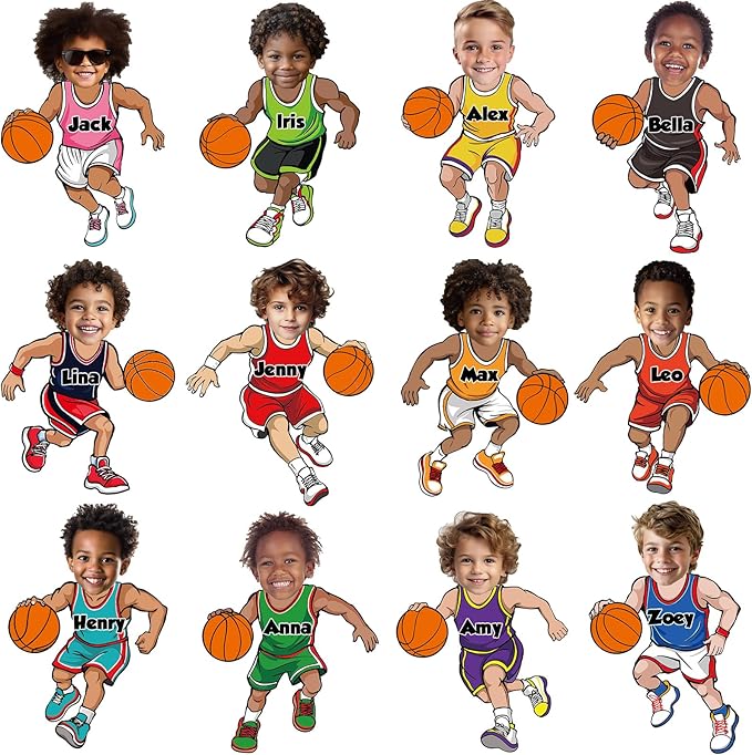 48 Set Basketball Bulletin Board Decors Basketball Players Cutouts Basketballs
