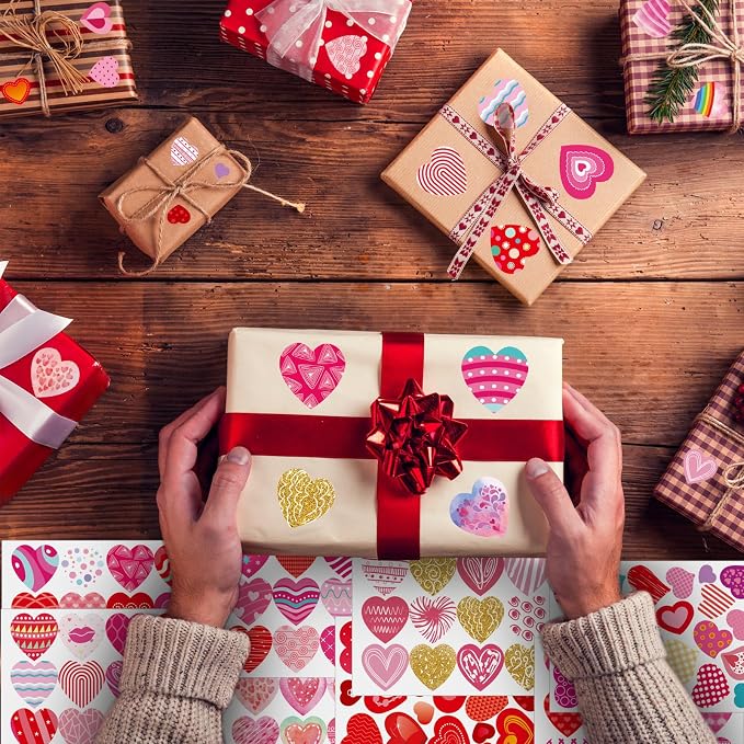 24 Sheets of Valentines Day Heart Stickers