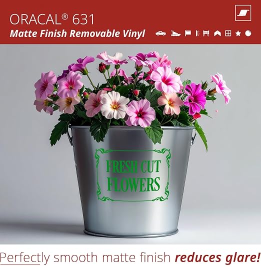 ORACAL 631 Matte Light Green Vinyl Durable Roll Easy to Weed Permanent Adhesive