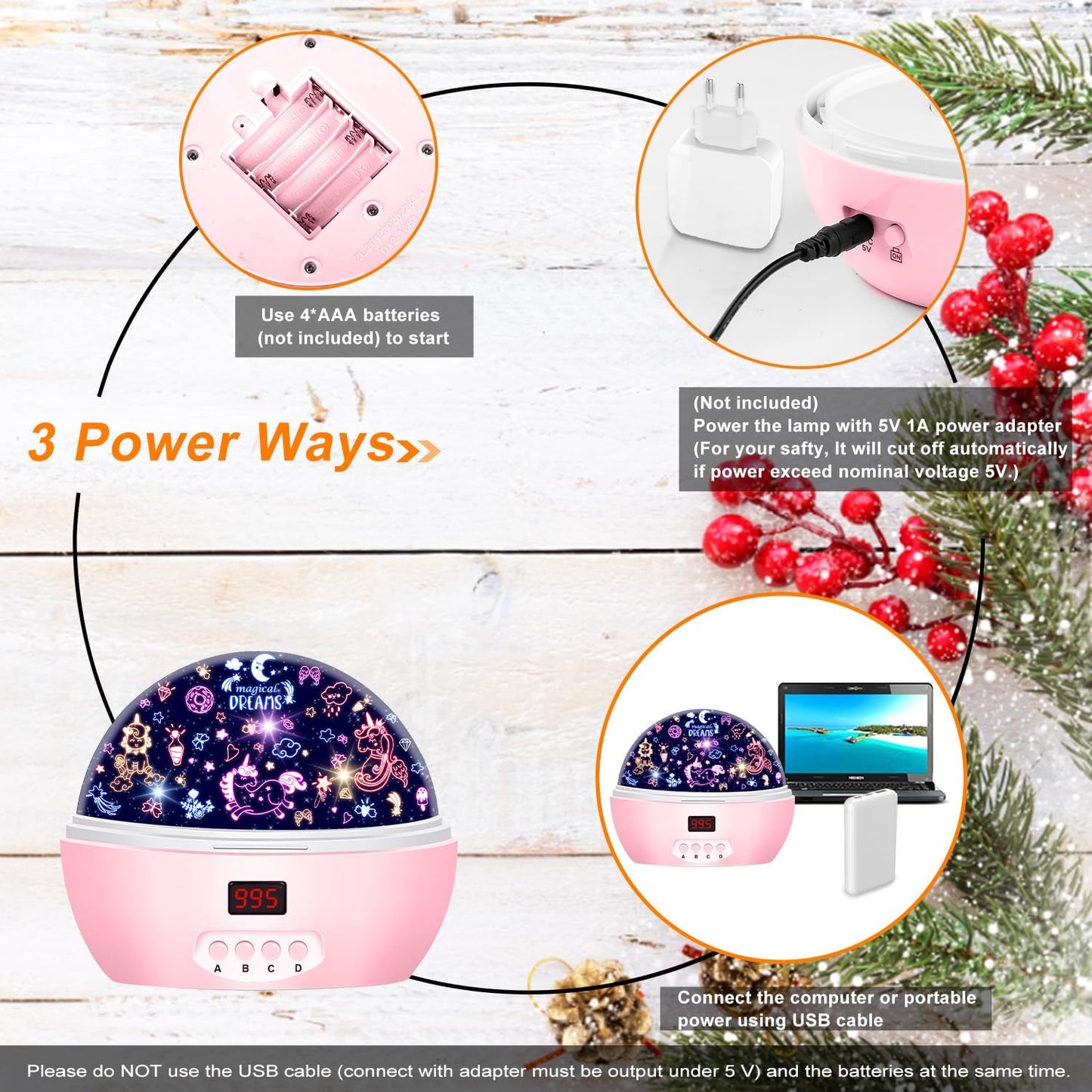 Kid Unicorn Night Light for Girls, and Baby Bear Night Lights Rotating Light Projector with Timer Color Changing Birthday Gifts for 3-5-10 Year Old Girls