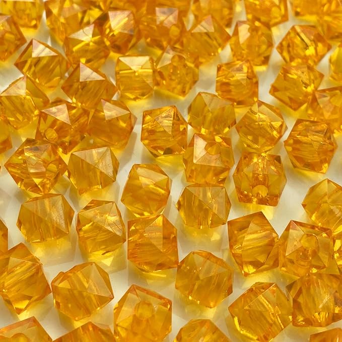 100pcs 12mm Acrylic Cube Faceted Beads Colorful Square Plastic Spacer Beads