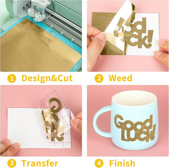 Brushed Gold Permanent Adhesive Vinyl Roll