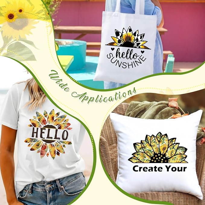 HTVSTD Sunflower HTV Heat Transfer Vinyl 10 Sheets 12×10in Iron on Vinyl |