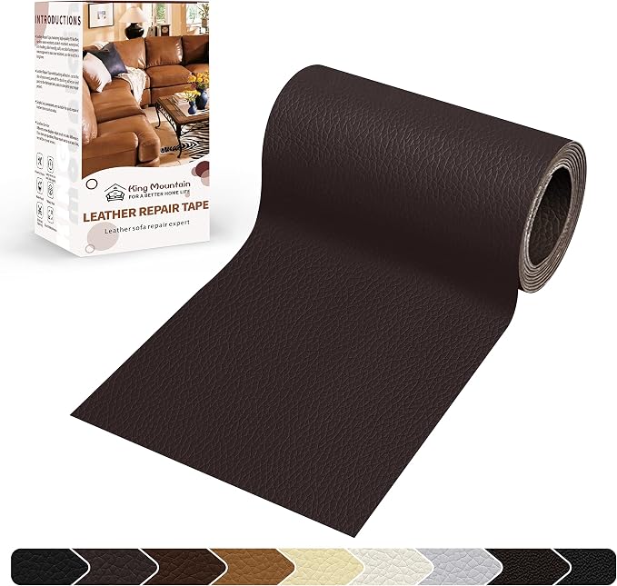 KING MOUNTAIN Leather Repair Patch, 4 x 63 Inches self Adhesive Leather Repair